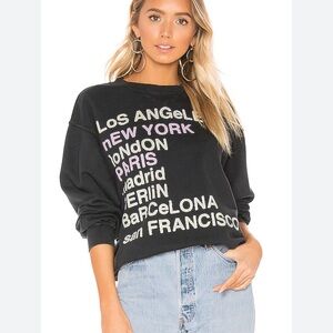 ANINE BING City Love Sweatshirt in Charcoal size S